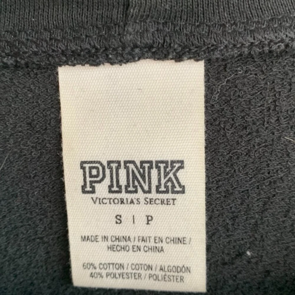 Chaqueta Victoria's Secret Rosa Negro y Lentejuelas Arco Iris Cremallera Completa Talla Pequeña Foto 3 de 4