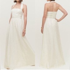 Reformation Edessa Dress Ivory Maxi Gown Halter Size 2 New With Tags