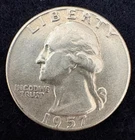 1957 Washington Quarter, silver, beautiful cond., INV:2191, Combined shipping