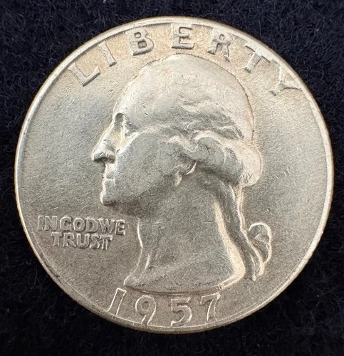 1957 Washington Quarter, silver, beautiful cond., INV:2191, Combined shipping