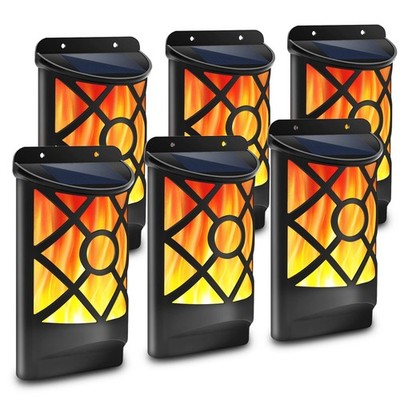 Aityvert Solar Flame Light 66 LED Waterproof Dark Sensor Auto On/Off Wall Light