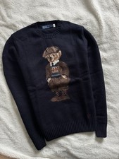 Ralph Lauren Polo Bear Wool Sweater Jumper Men&rsquo;s Size M Navy Blue