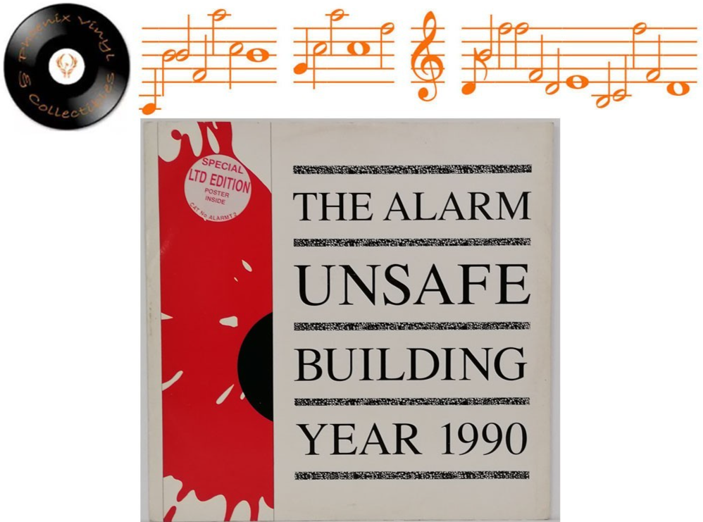 The Alarm Unsafe Building Year 1990 12"" Single + Poster A1U B1U Pressing - VG+