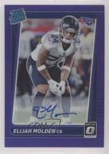 2021 Panini Donruss Optic Rated Rookie Purple Prizm 6/25 Elijah Molden Auto x3x