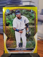 2023 Bowman Mega Box Yellow Mojo Refractor 49/75 Javier Osorio #BCP-4
