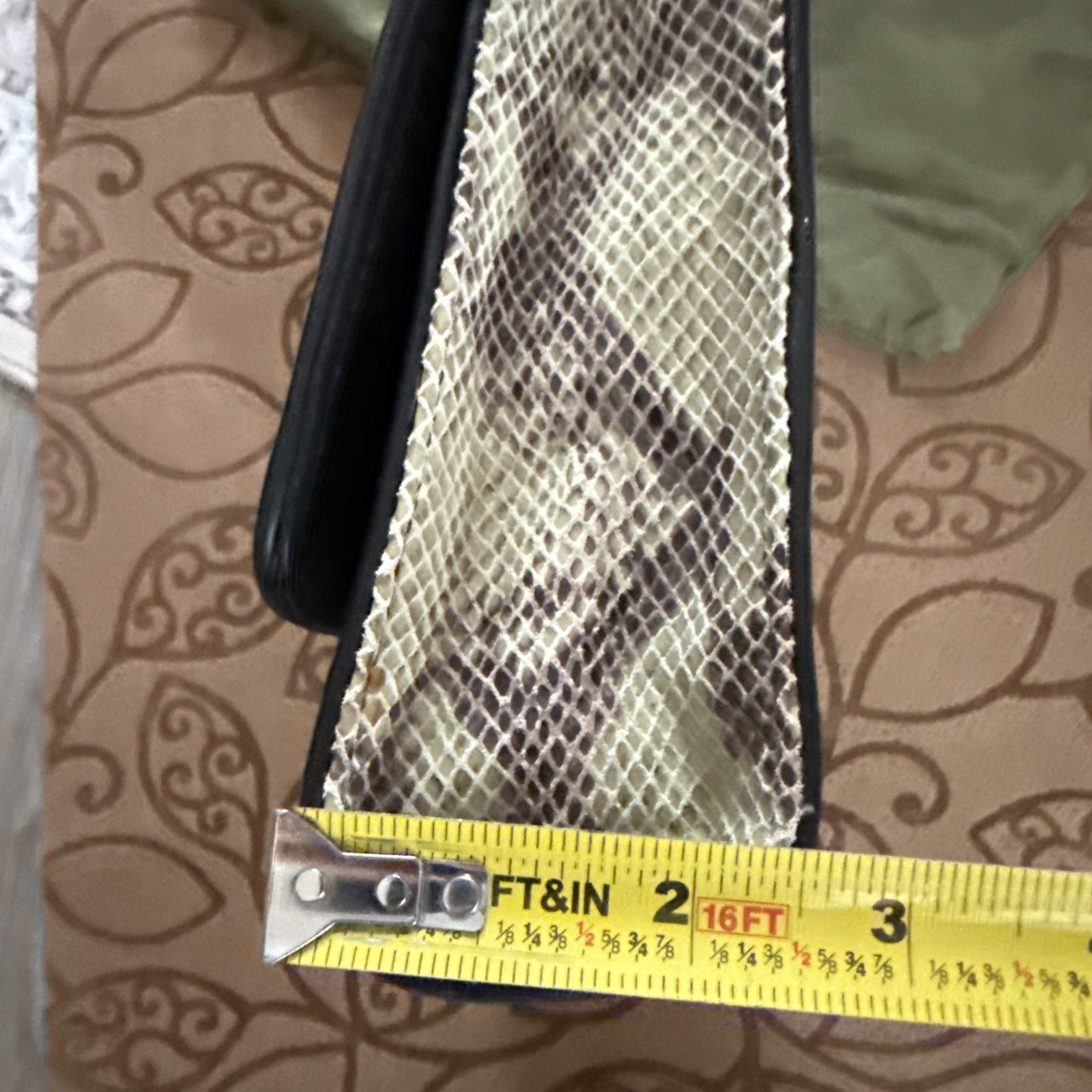 JUDITH RIPKA Python Snakeskin Print Leather Quilt… - image 12