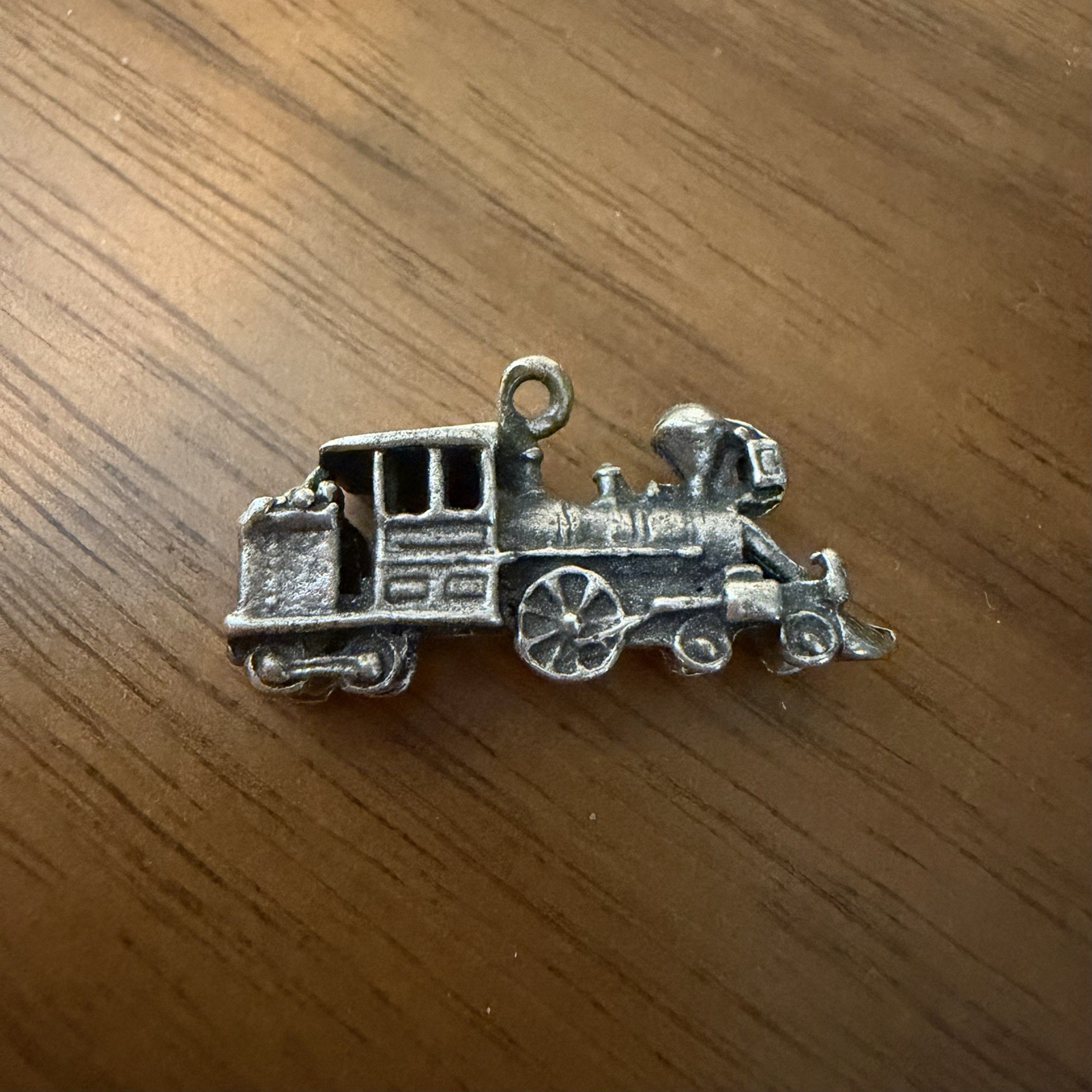 925 Sterling Silver Vintage Locomotive Train Engine 3D Pendant Bracelet Charm