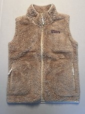 Vineyard Vines Camel Tan Teddy Sherpa Fleece Girls Zip Up Vest, Size Large 14