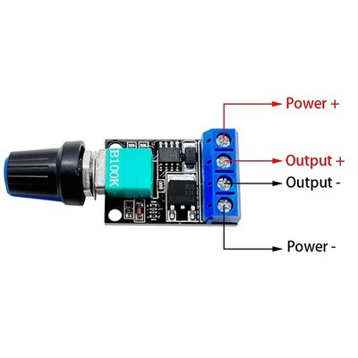 PWM DC Drehzahlregler & LED-Dimmer DC Motor   5V / 12V | 10A | Stufenlos