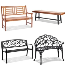 Outdoor Bench 48/50/63/46/38.8in Garden Bench Park Patio Yard Porch Bench