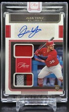 2022 Panini Three and Two Juan Yepez Dual Jersey Patch Auto RPA Gold RC /15