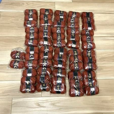 29 Yarn Skeins Lion Brand Suede Chenille Spice Orange 122 Yds Each NEW