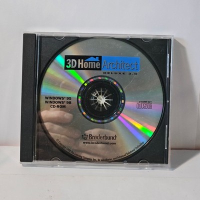Broderbund 3D Home Architect Deluxe 3.0 PC CD ROM Windows 95 98 Design Software