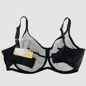 Lise Charmel Women's Black Sheer Embroidered Full-Figure Lace Bra Size 34G