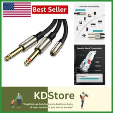 High-Fidelity 3.5mm to Dual 1/4 Inch Stereo Splitter Cable