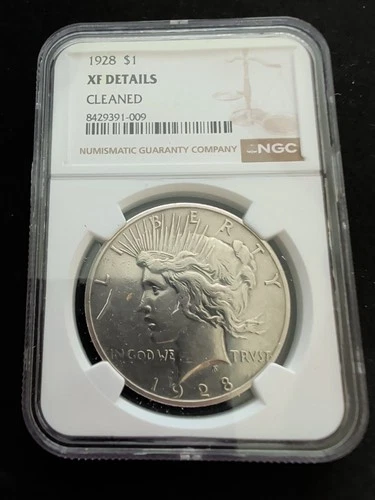 1928 $1 Silver Peace Dollar NGC XF Extremely Fine Details Key Date Coin