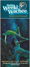 1970s Vintage Florida Travel Brochure Weeki Wachee Live Mermaid Shows
