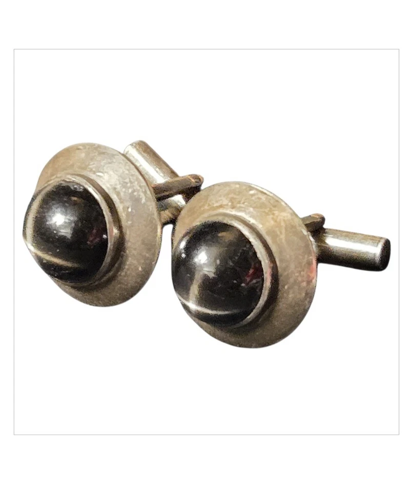 Gemelos Arenas años 80 Taxco México plata esterlina estrella negra diopsido  Foto 2 de 4