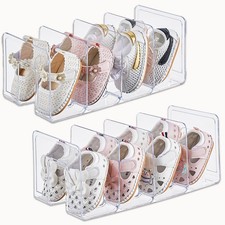 Clear Acrylic Kids Shoe Rack for Closet Organizers and Storage  2 Pack Small...
