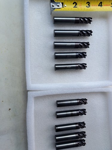 Carbide 1/2 Diameter 5 Flute Endmills 10 PCs CnC Sharpened & Coated  2.3LBs LotA - Picture 7 of 10