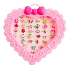 36pcs Children Kids Little Girl Adjustable Jewelry Rings in Box, Girl Pretend...