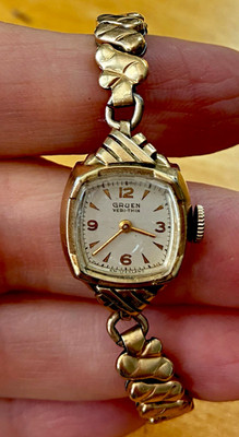 Gruen Veri-Thin Vintage Women's Manual 17J White Dial Cushion Two-Tone