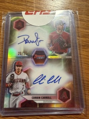 2023 Bowman's Best Dual Autographs Corbin Carroll, Druw Jones DA-CJ /25 (AU, RC)