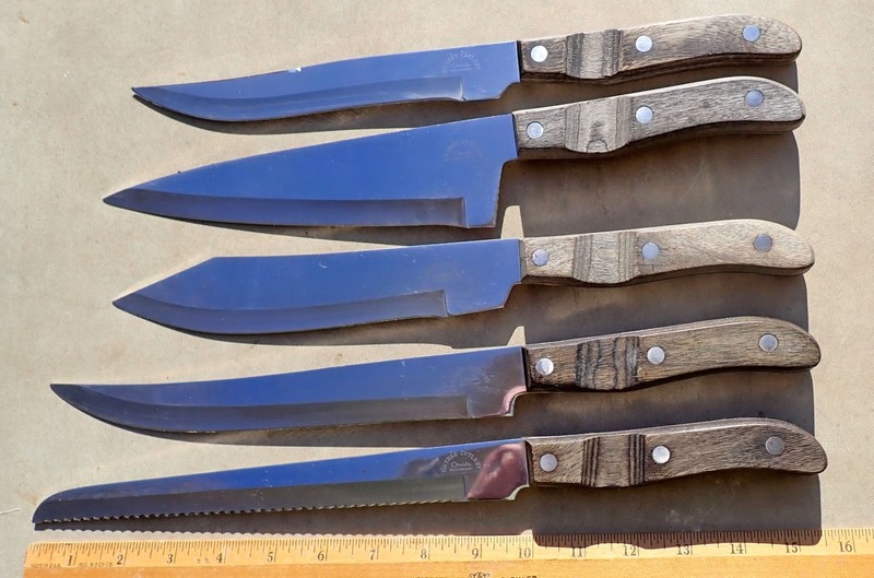 Vintage Entree Cutlery by Oneida 5 Knife Set Arrowhead Design