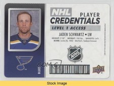 2017 MVP NHL Player Credentials Level 1 Access Jaden Schwartz #NHL-JS READ g0d