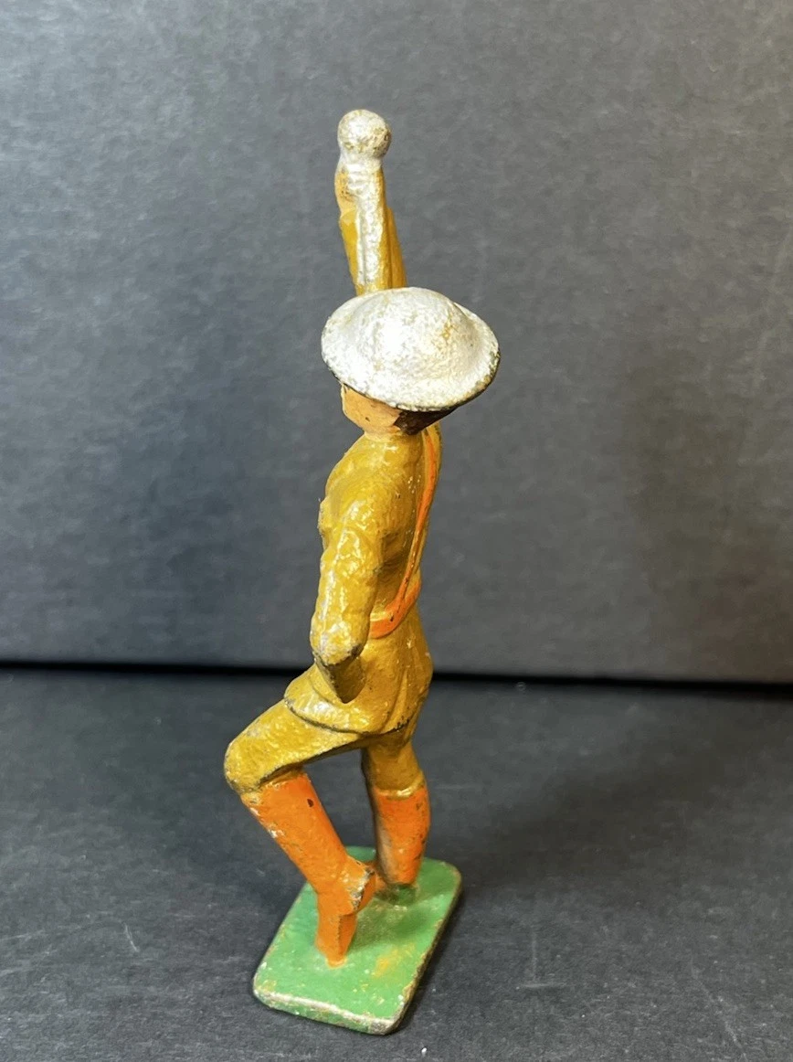 Vintage Drum Major Marching Toy Soldier - Gray Iron Solid Metal Dime Store