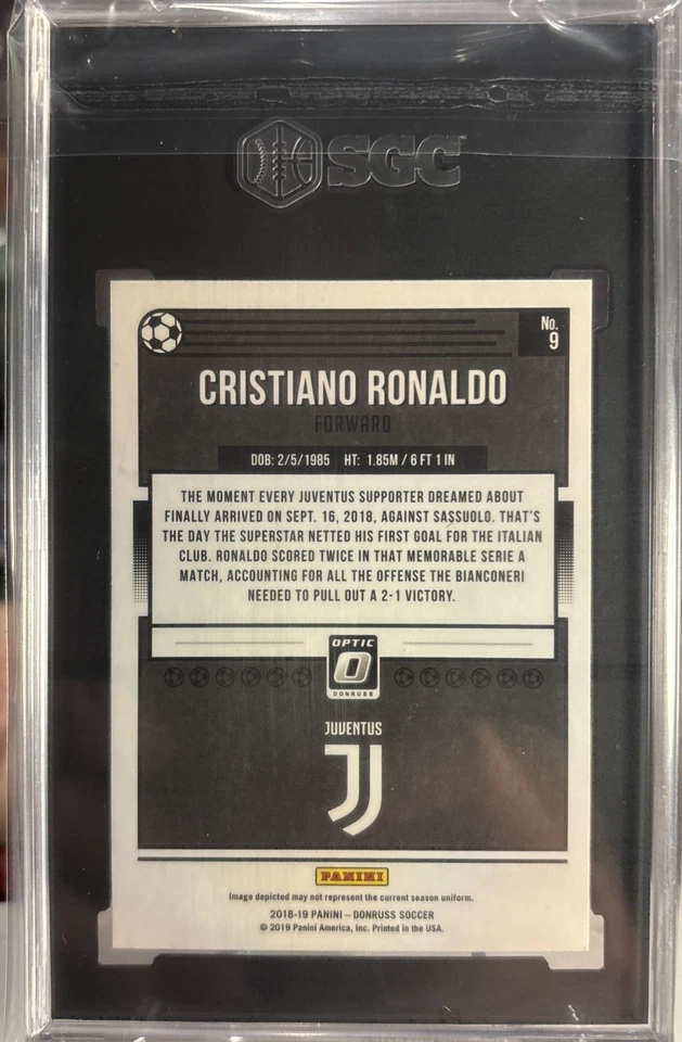 Cristiano Ronaldo 2018-19 Donruss Optic PSA Graduado SGC ⭐️ GEMA COMO NUEVA 10 Foto 2 de 3
