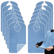 Boyiee 12 Pcs Adult Bibs Bulk for Eating Waterproof Large Adult Bibs with Adj...