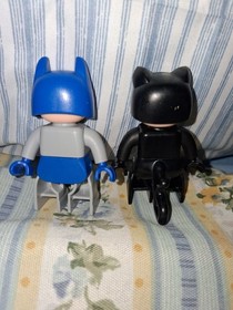Lego Duplo Cat Woman & Batman Dc Super Hero Replacement 2.5" Mini Figures Rare! 