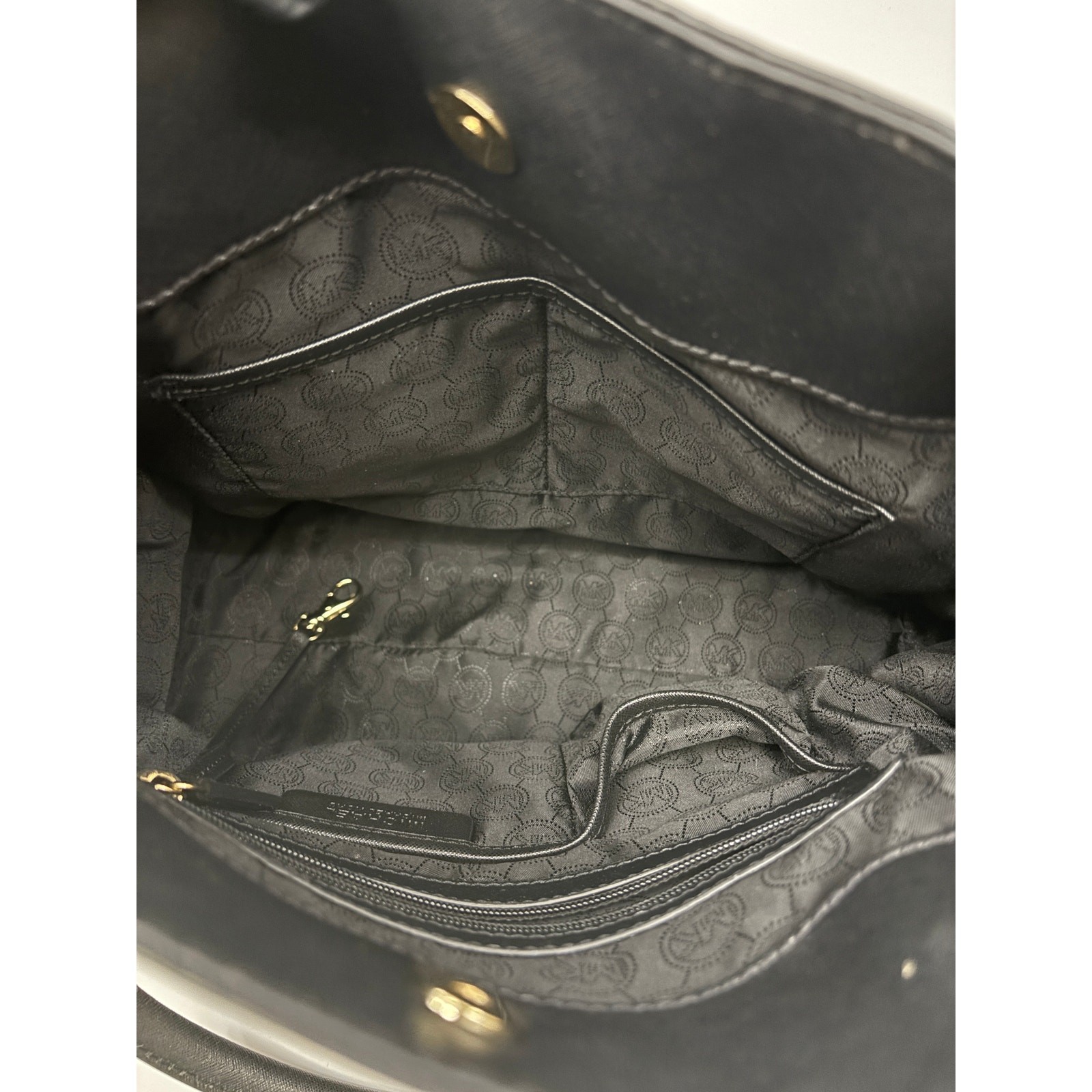 MICHAEL KORS Hamilton Large Black Saffiano Leather Tote Bag Purse Gold Hardware image 9
