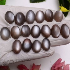 17 Pcs Natural Moonstone 17mm-19mm Oval Cabochon Untreated Loose Gemstones Lot