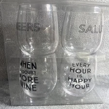 Stemless Wine Glasses  Set Of 4