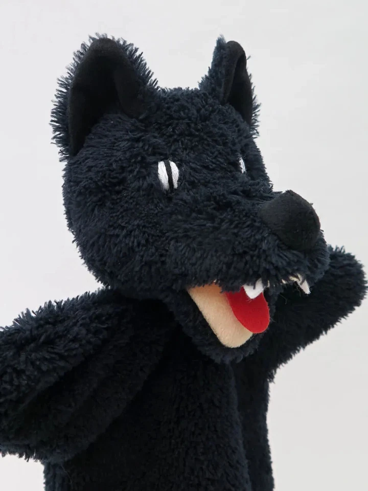 Handpuppe Wolf schwarz, 28cm, ohne Beine - Bild 2 von 2