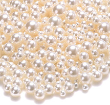 1000PCS No Hole Pearls, 3-8MM Ivory round Beads for Crafts No Hole, Faux Makeup