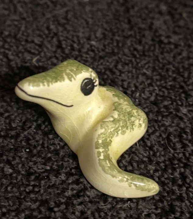 Philip Laureston pottery Small Green Alligator Crocodile Miniature #064