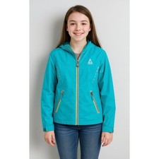 NWT GERRY Girls Teal Blue Zip Front Lightweight Jacket Coat Sz. Medium 10-12