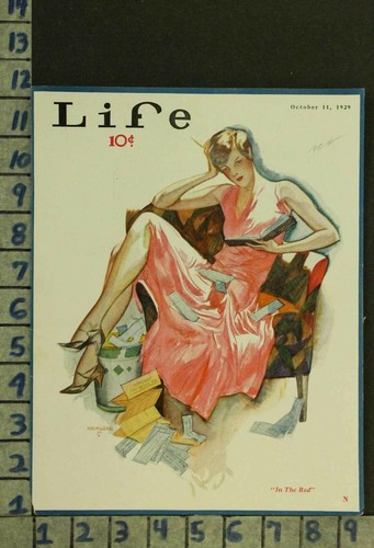 1929 ILLUS HOLM GREN FASHION FLAPPER FINANCIAL MONEY BANK BUSINESS COVER ZP38