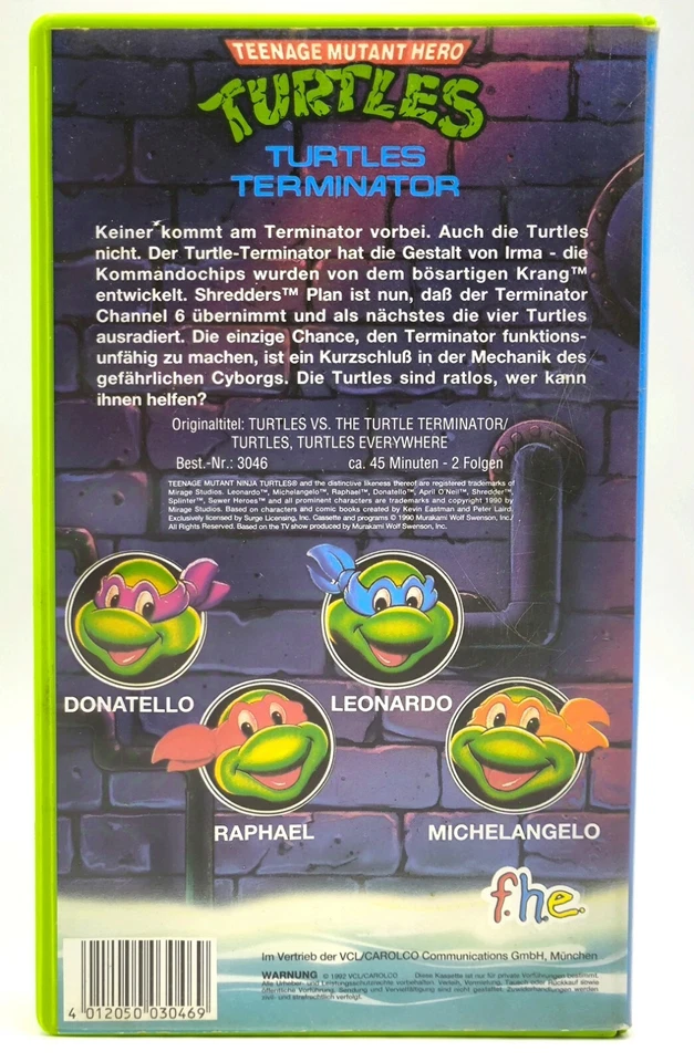 Turtles Terminator VHS Nr. 16 Videocassette Kassette Teenage Mutant Hero 1992 - Bild 3 von 4