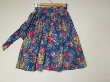 Vintage Susan Bristol Skirt Floral Tropical Print Belted Women Size 4 USA Made