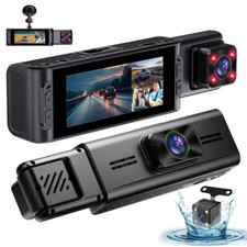 1080 Dash Cam Front Inside Rear WiFi GPS Car Recorder IR Night Vision 3.16 inch