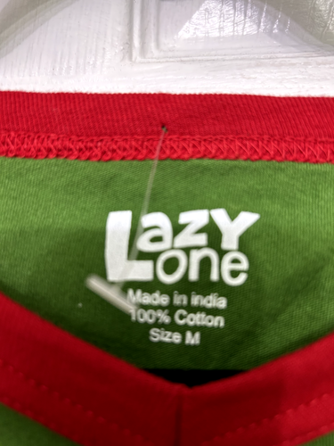 LAZY ONE LIGHTS OUT GREEN RUDOLF CHRISTMAS PAJAMA SHIRT M MOM SISTER CORE - Picture 6 of 6