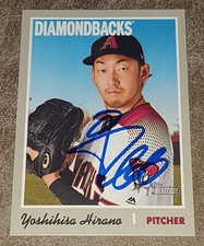 YOSHIHISA HIRANO SIGNED 2019 TOPPS HERITAGE BASEBALL CARD #275 DIAMONDBACKS AUTO