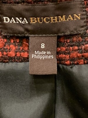 Dana Buchman Size 8 Diagonal Zip Boucle Moto Inspired Blazer