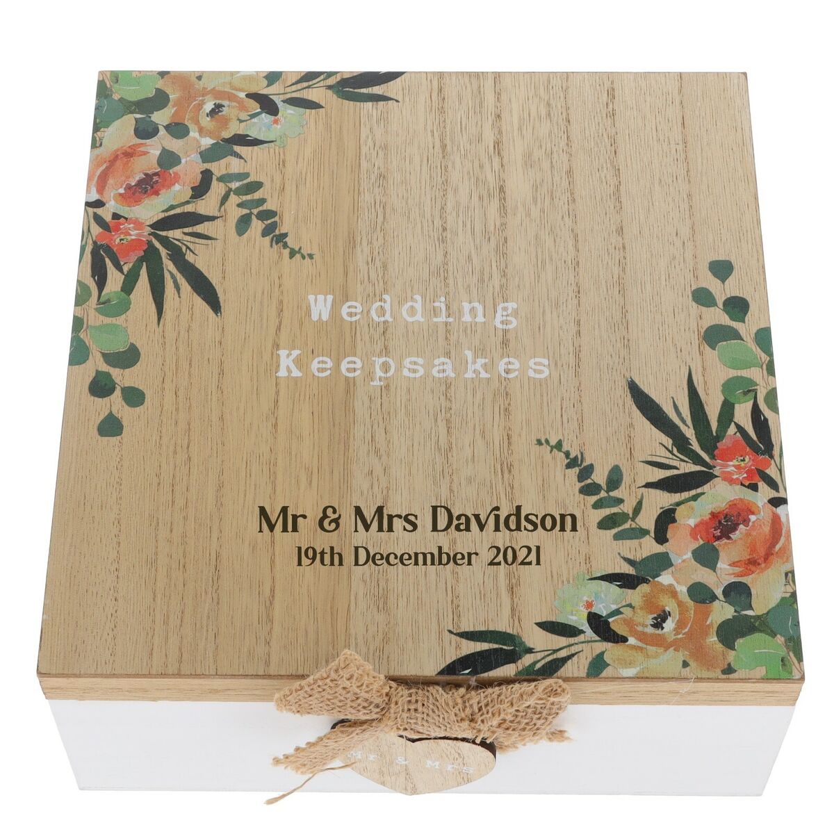 Wedding Keepsake Box Personalised Engraved Wooden Wedding Memory Box Custom  Gift