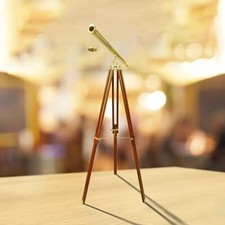 62inch Floor Standing Admirals Polished Brass Telescope 62 Inches, Color - Gold