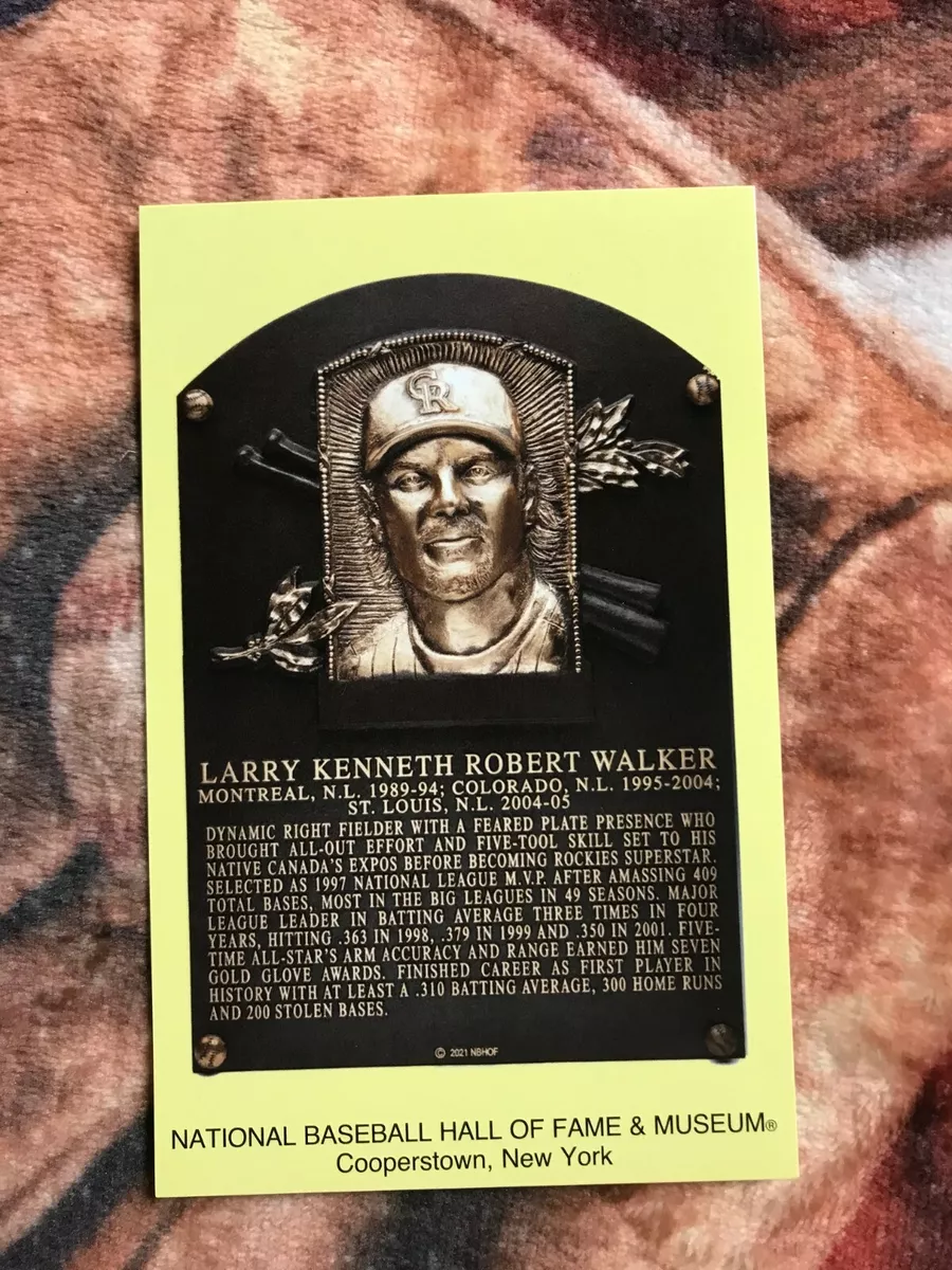 Larry Walker Postcard- Baseball Hall of Fame Induction Plaque- 2021- 2020